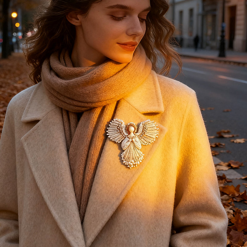 🔥ULTIMO GIORNO 50% DI SCONTO💖Spilla Angelo di Perle Fatta a Mano