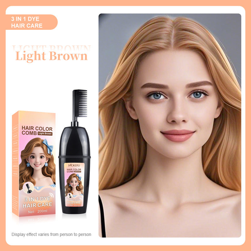🧴 Pettine colorante per capelli 3-in-1 alle erbe | Colorazione facile a casa con spazzola integrata