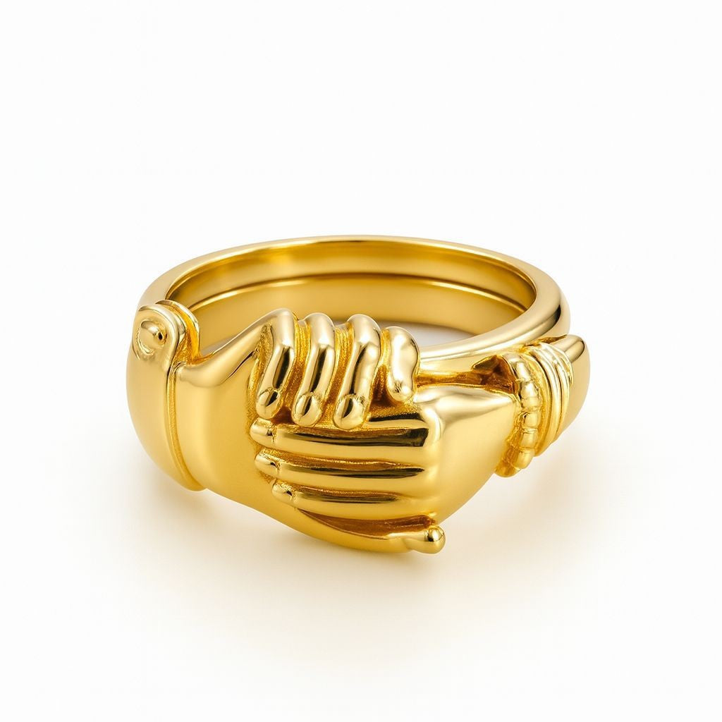 💞 Anello a forma di cuore con mani aperte