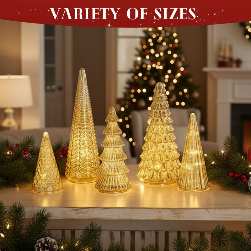 ✨ Natale scintillante - Set di 5 alberi di cristallo con luci✨