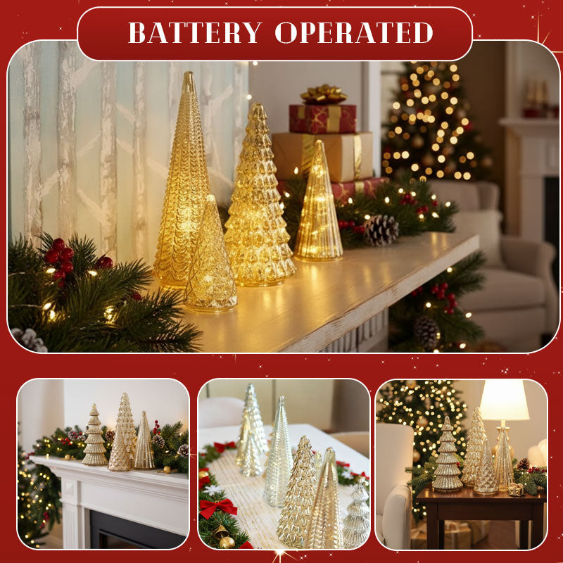 ✨ Natale scintillante - Set di 5 alberi di cristallo con luci✨