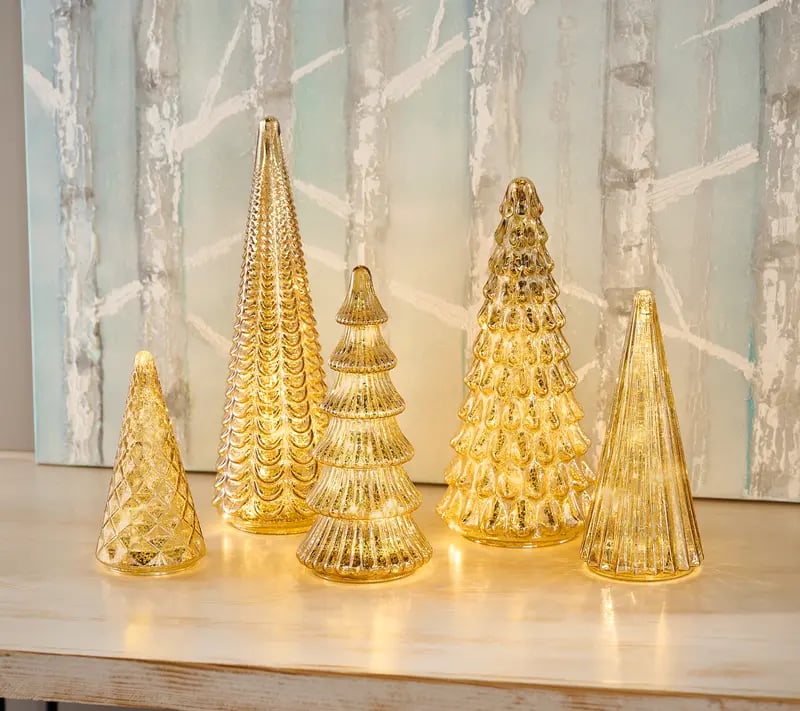 ✨ Natale scintillante - Set di 5 alberi di cristallo con luci✨