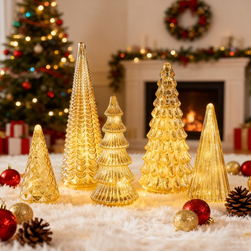 ✨ Natale scintillante - Set di 5 alberi di cristallo con luci✨
