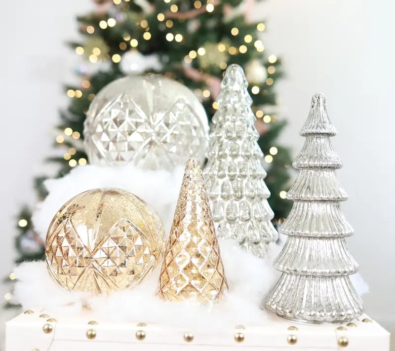 ✨ Natale scintillante - Set di 5 alberi di cristallo con luci✨