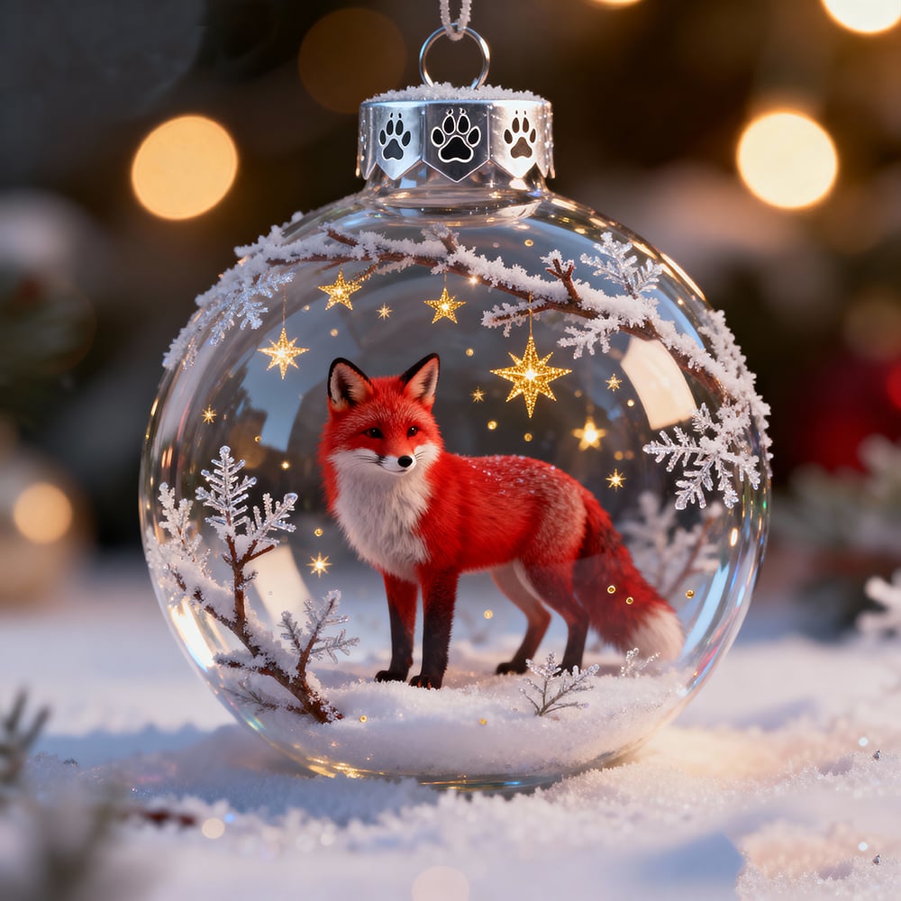 🔥🔥Ultimo giorno di sconto del 49% - Ornamenti in vetro di cristallo Wildlife Wonders 2026