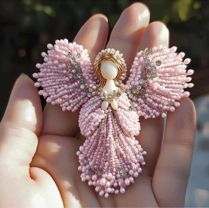 🔥ULTIMO GIORNO 50% DI SCONTO💖Spilla Angelo di Perle Fatta a Mano