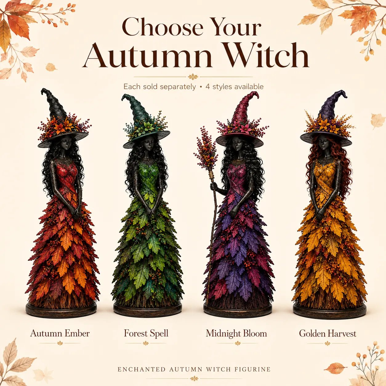 💥ULTIMO GIORNO SCONTO DEL 50% - 🧙 Statuetta Strega Autunno Incantato (📦Acquista 3, spedizione gratuita)