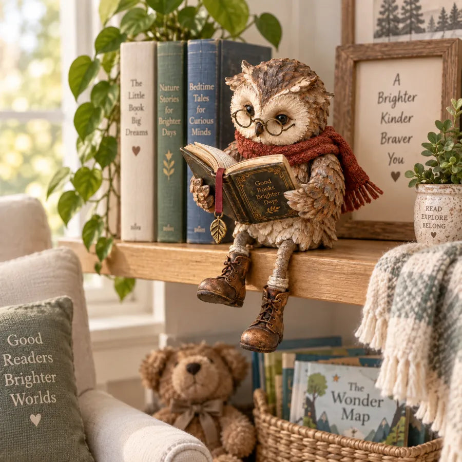 🦉 Statuetta di gufo che legge