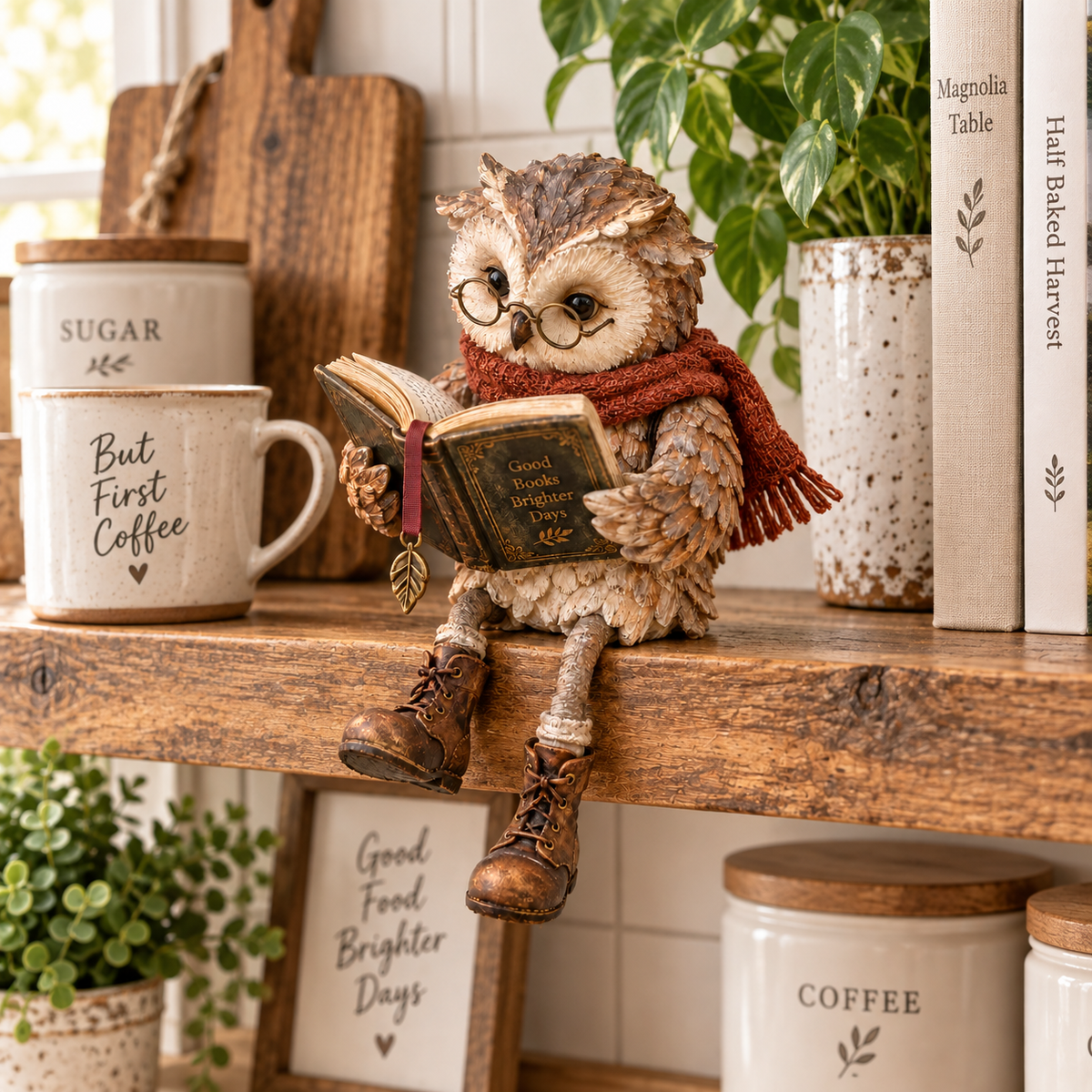 🦉 Statuetta di gufo che legge