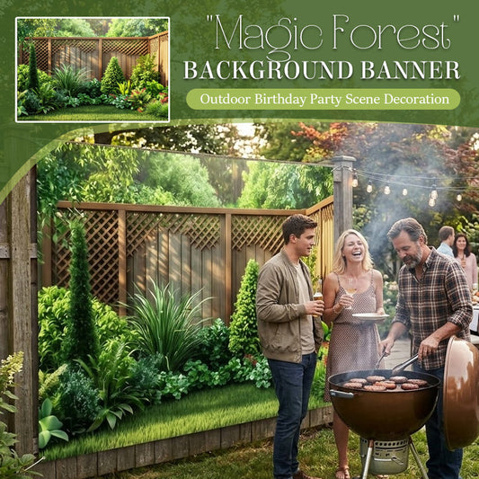 Incantevole sfondo da giardino: recinzione in legno e decorazioni con piante verdi 🌿✨