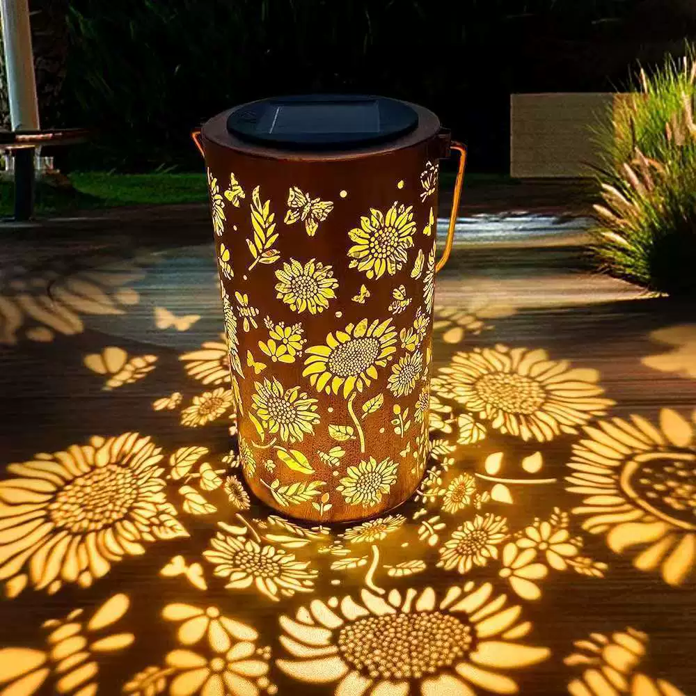 🌞 Lanterna da giardino solare e colorata, con effetto luminoso a girasole
