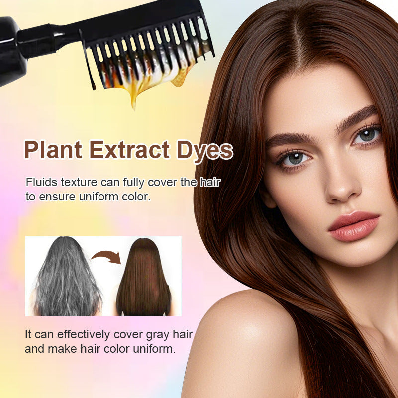 🧴 Pettine colorante per capelli 3-in-1 alle erbe | Colorazione facile a casa con spazzola integrata