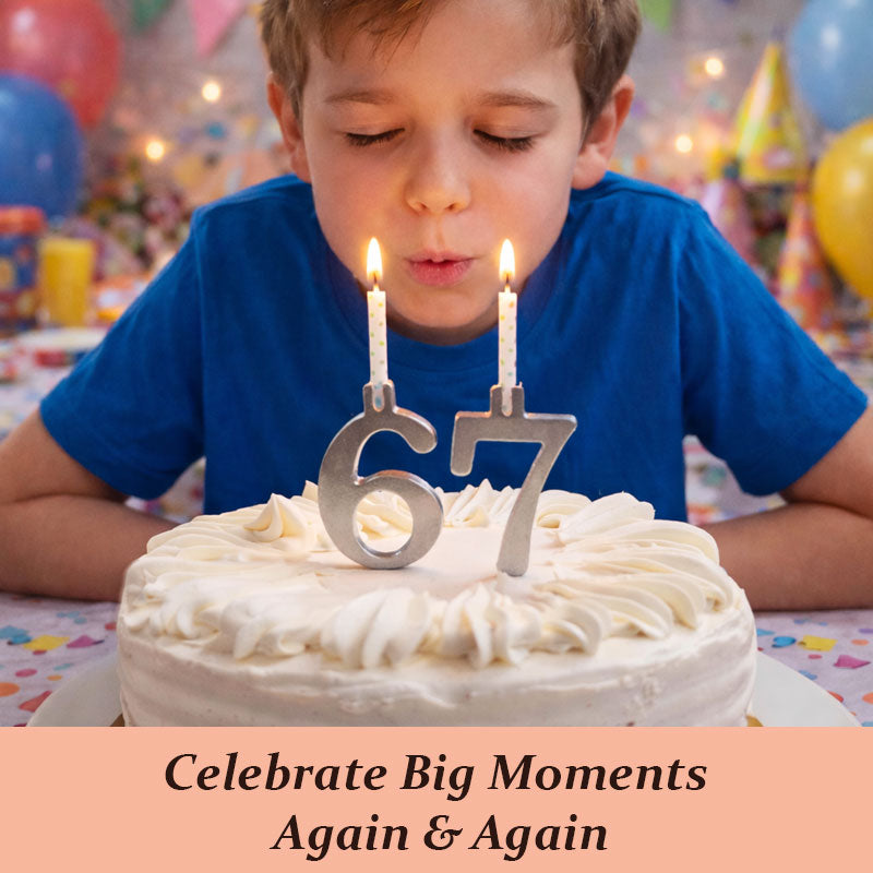 Set digitale di portacandele per torta di compleanno