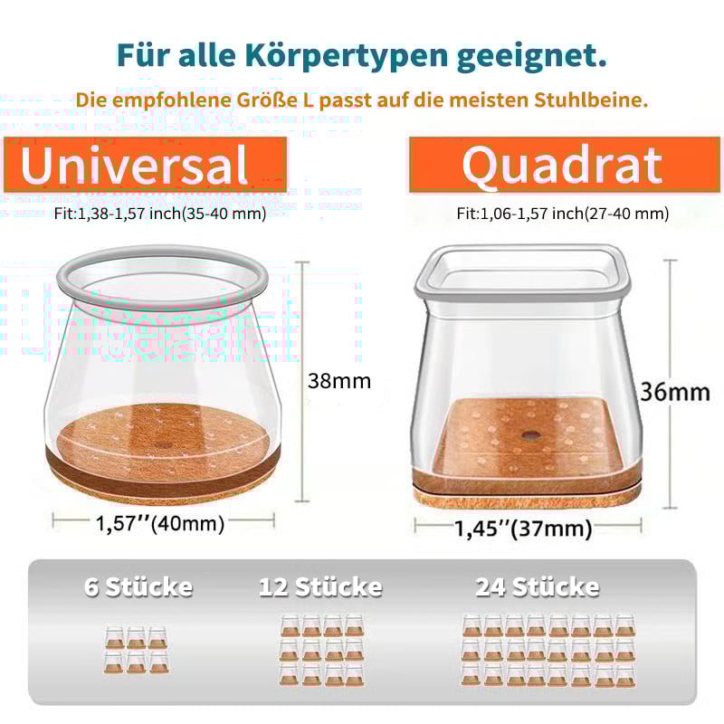 ✨ Protezioni universali in gomma per gambe di sedie: adatte a tutte le forme di gambe di sedie, resistenti ai graffi e durevoli, la soluzione definitiva per proteggere i tuoi pavimenti