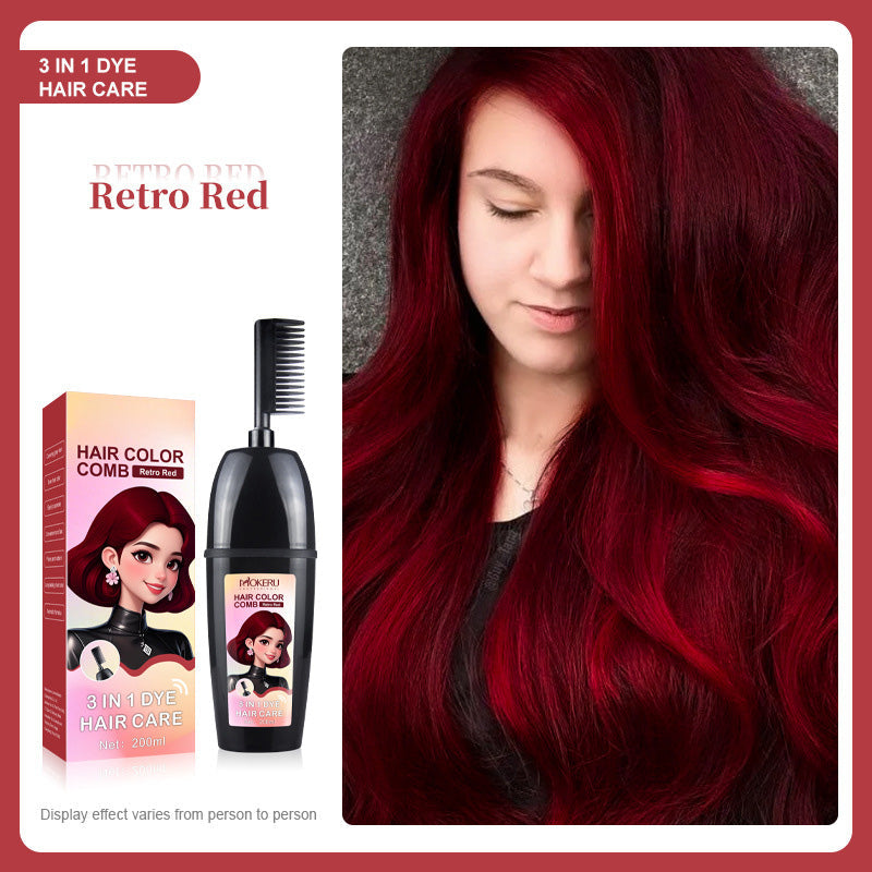 🧴 Pettine colorante per capelli 3-in-1 alle erbe | Colorazione facile a casa con spazzola integrata