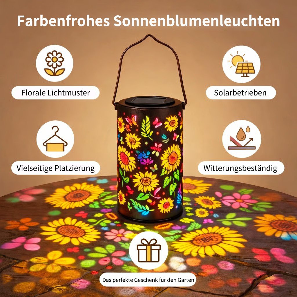 🌞 Lanterna da giardino solare e colorata, con effetto luminoso a girasole