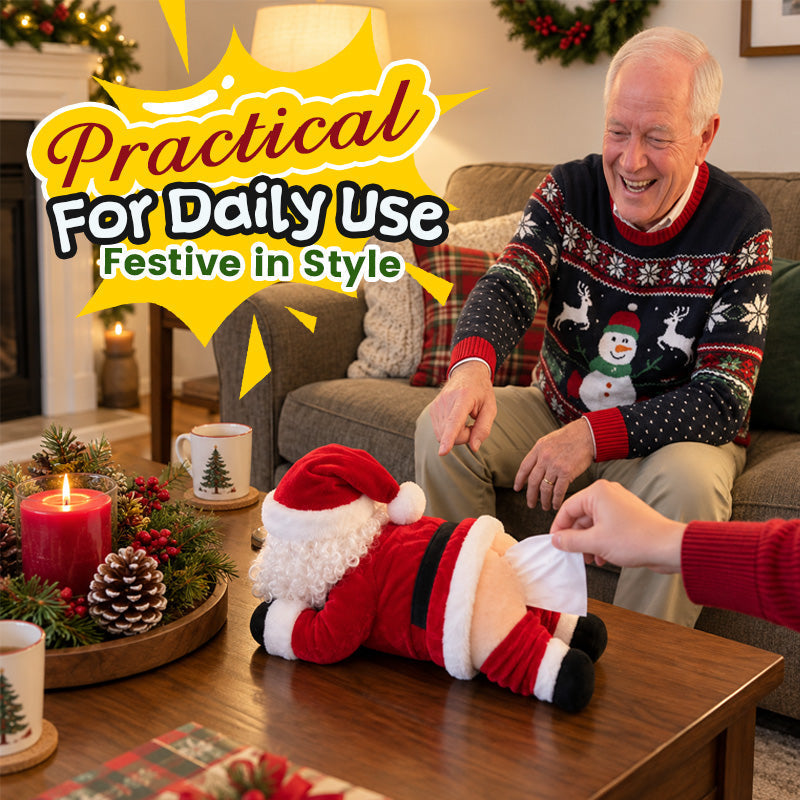 🎅Copriscatola per fazzoletti a forma di sedere di Babbo Natale