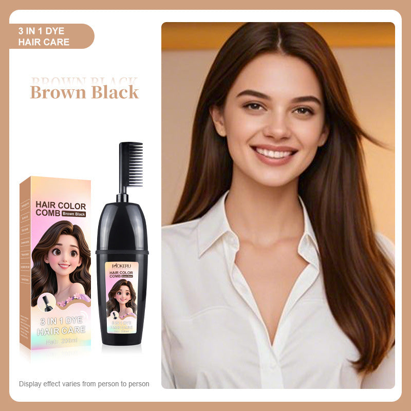 🧴 Pettine colorante per capelli 3-in-1 alle erbe | Colorazione facile a casa con spazzola integrata