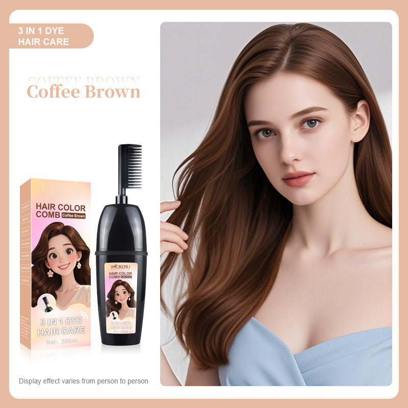 🧴 Pettine colorante per capelli 3-in-1 alle erbe | Colorazione facile a casa con spazzola integrata