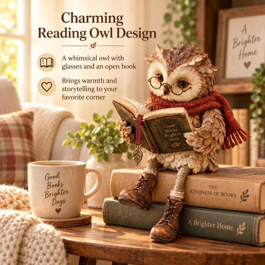 🦉 Statuetta di gufo che legge