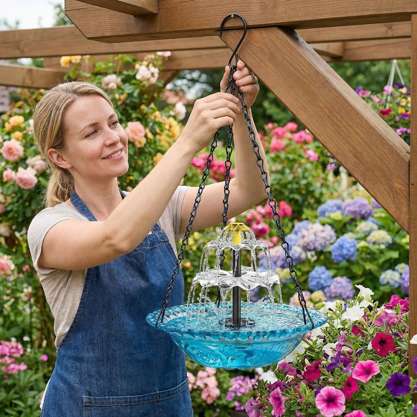 🔥🔥Sconto del 70% per Capodanno - Fontana per uccelli sospesa a cascata solare