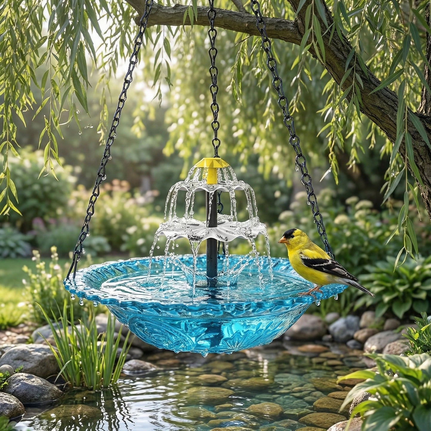 🔥🔥Sconto del 70% per Capodanno - Fontana per uccelli sospesa a cascata solare