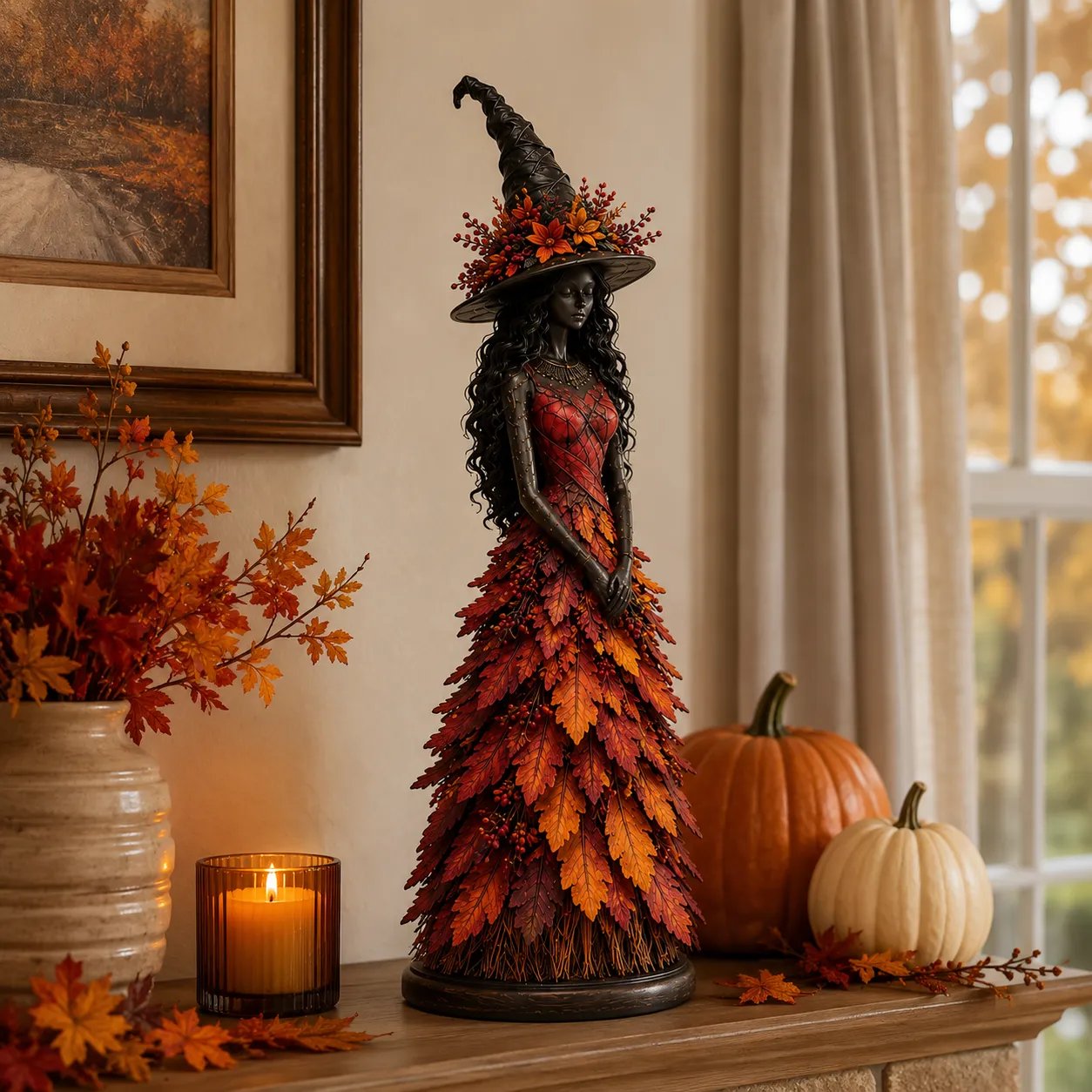 💥ULTIMO GIORNO SCONTO DEL 50% - 🧙 Statuetta Strega Autunno Incantato (📦Acquista 3, spedizione gratuita)