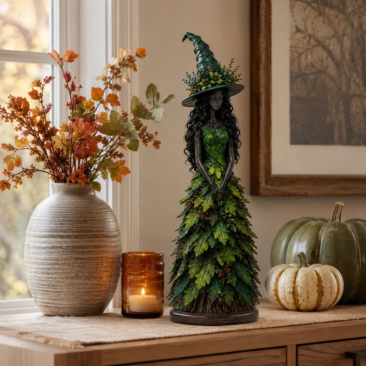 💥ULTIMO GIORNO SCONTO DEL 50% - 🧙 Statuetta Strega Autunno Incantato (📦Acquista 3, spedizione gratuita)