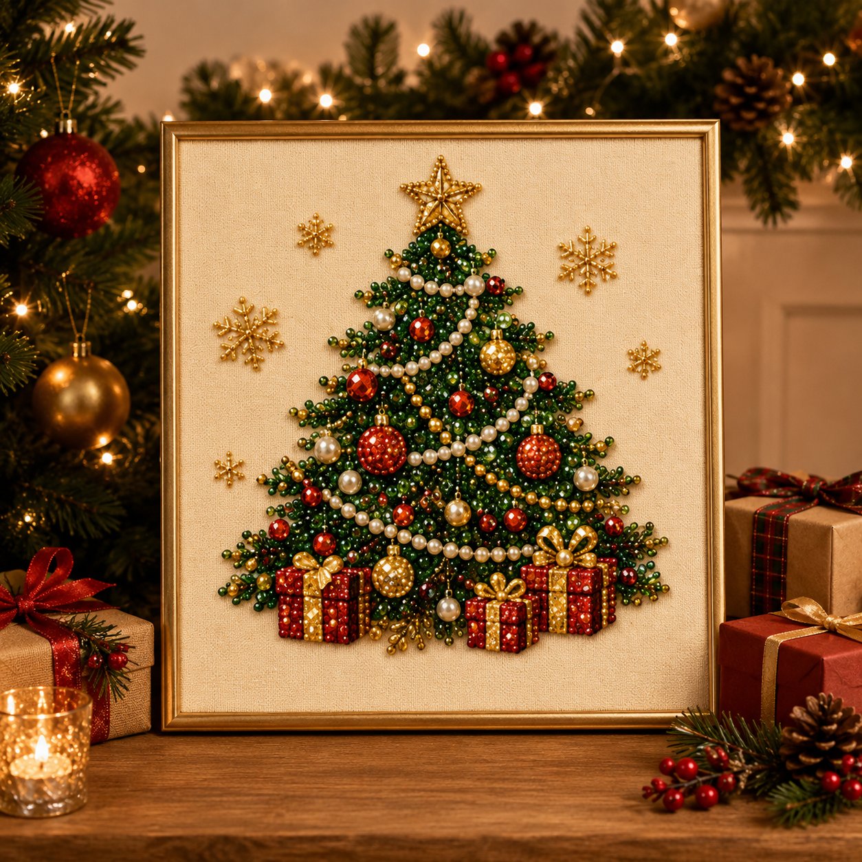 🧘Rilassante e adatto ai principianti - 🎨💎Kit fai da te per pittura a diamante con perle natalizie