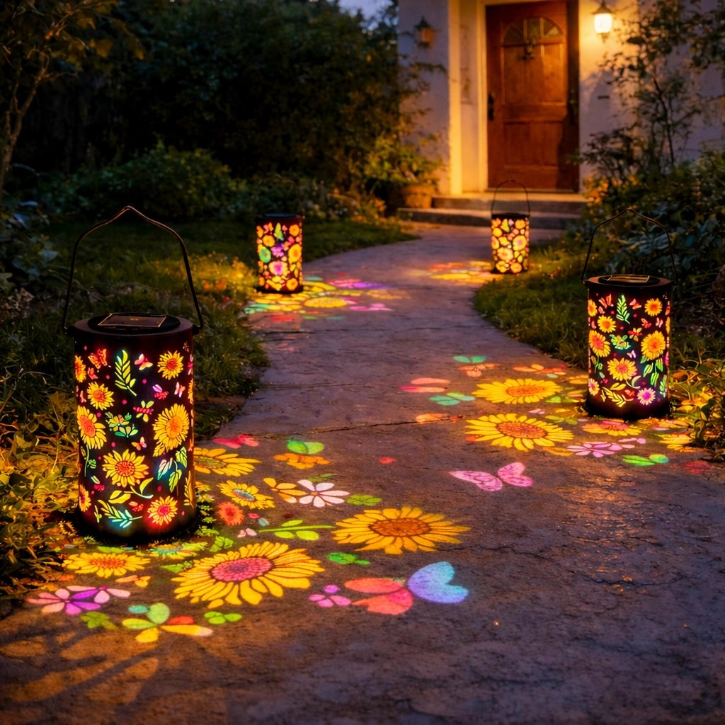 🌞 Lanterna da giardino solare e colorata, con effetto luminoso a girasole