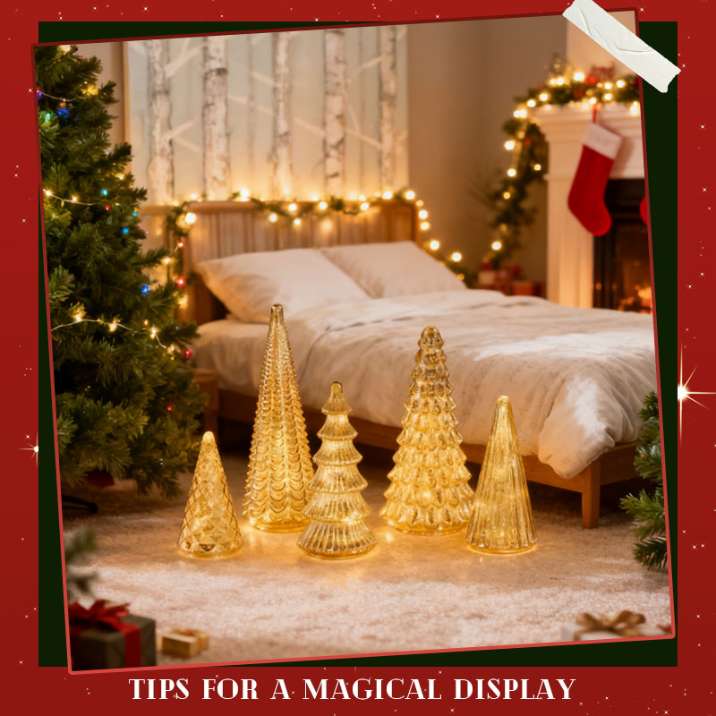 ✨ Natale scintillante - Set di 5 alberi di cristallo con luci✨