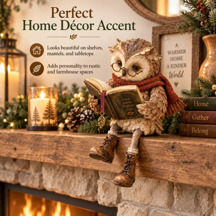 🦉 Statuetta di gufo che legge