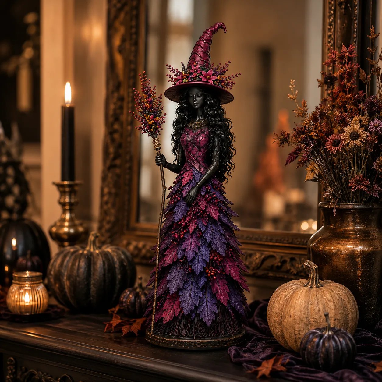 💥ULTIMO GIORNO SCONTO DEL 50% - 🧙 Statuetta Strega Autunno Incantato (📦Acquista 3, spedizione gratuita)