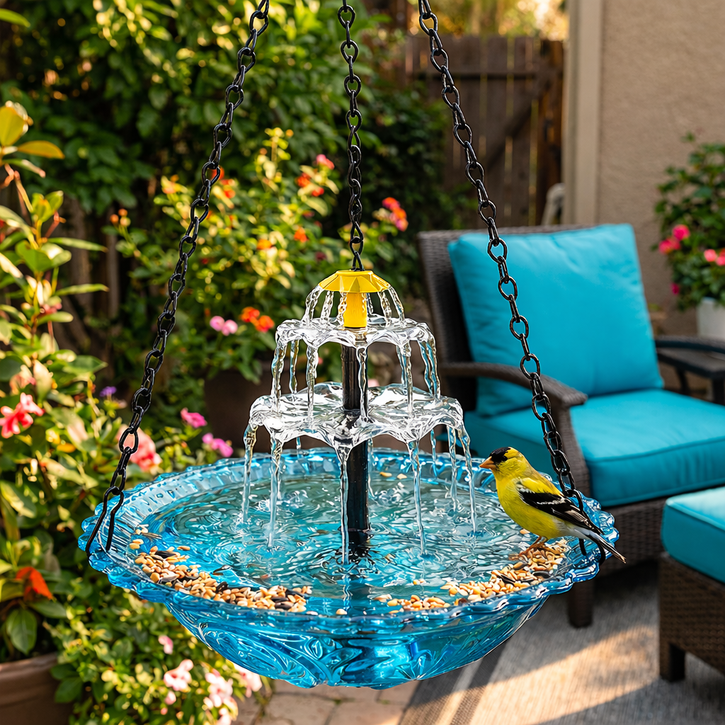 🔥🔥Sconto del 70% per Capodanno - Fontana per uccelli sospesa a cascata solare