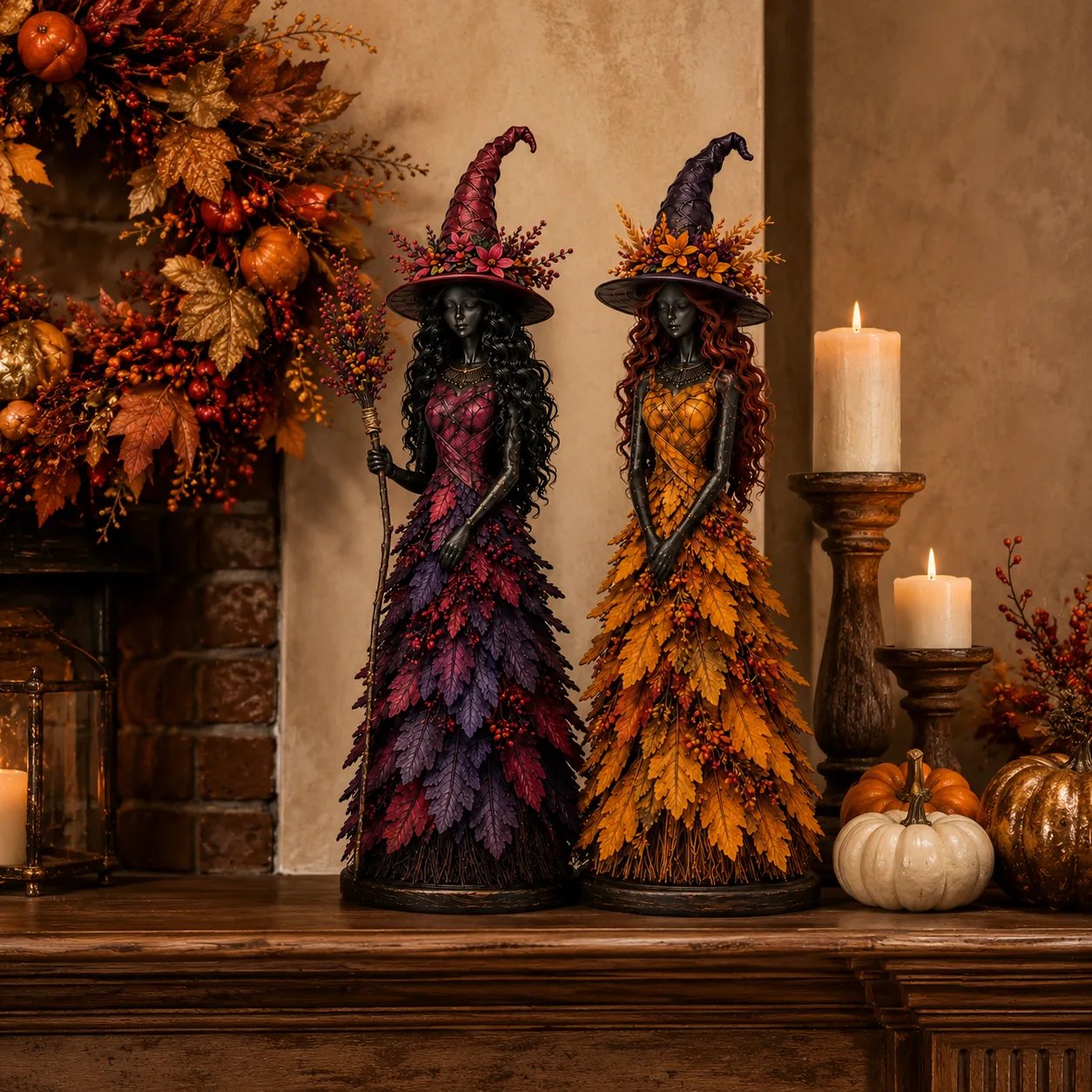 💥ULTIMO GIORNO SCONTO DEL 50% - 🧙 Statuetta Strega Autunno Incantato (📦Acquista 3, spedizione gratuita)