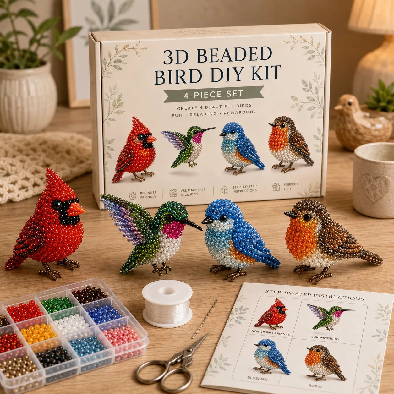 🐦Il tuo nuovo hobby preferito è arrivato! -- Kit fai da te per creare piccoli animali 3D con perline
