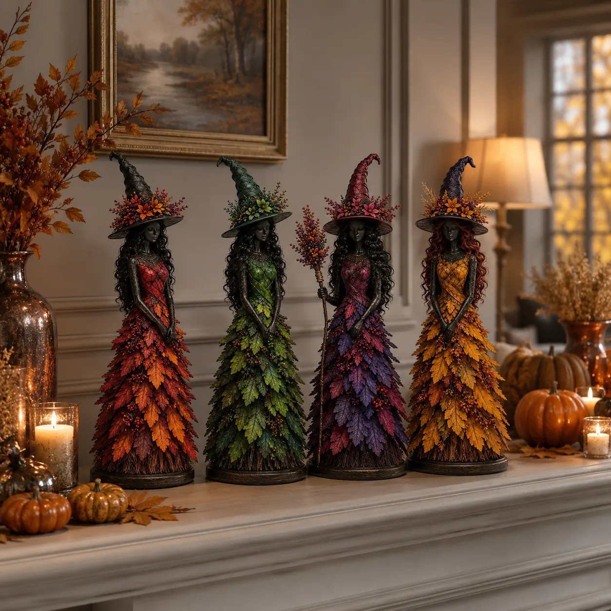 💥ULTIMO GIORNO SCONTO DEL 50% - 🧙 Statuetta Strega Autunno Incantato (📦Acquista 3, spedizione gratuita)