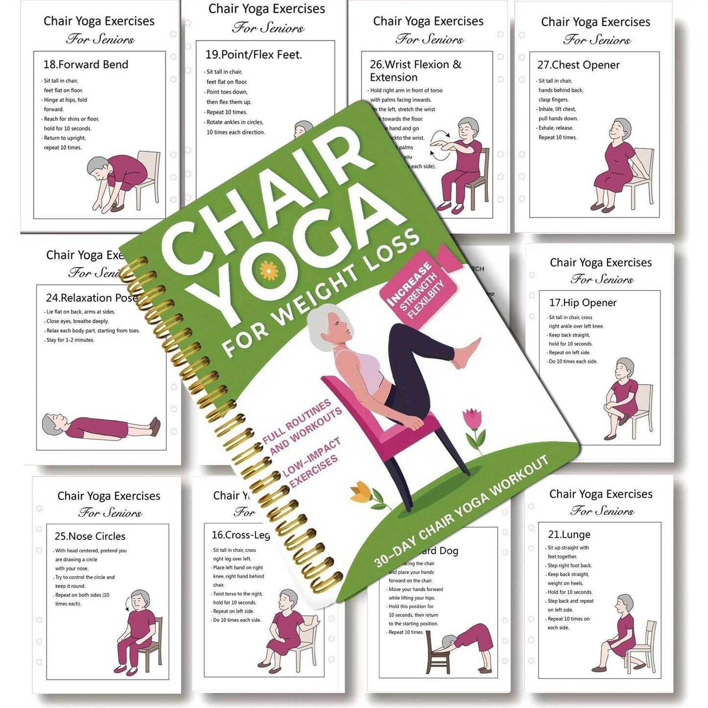 La guida completa allo yoga sulla sedia per persone over 60: oltre 40 esercizi semplici e a bassa resistenza per recuperare forza, mobilità, equilibrio e perdere peso.