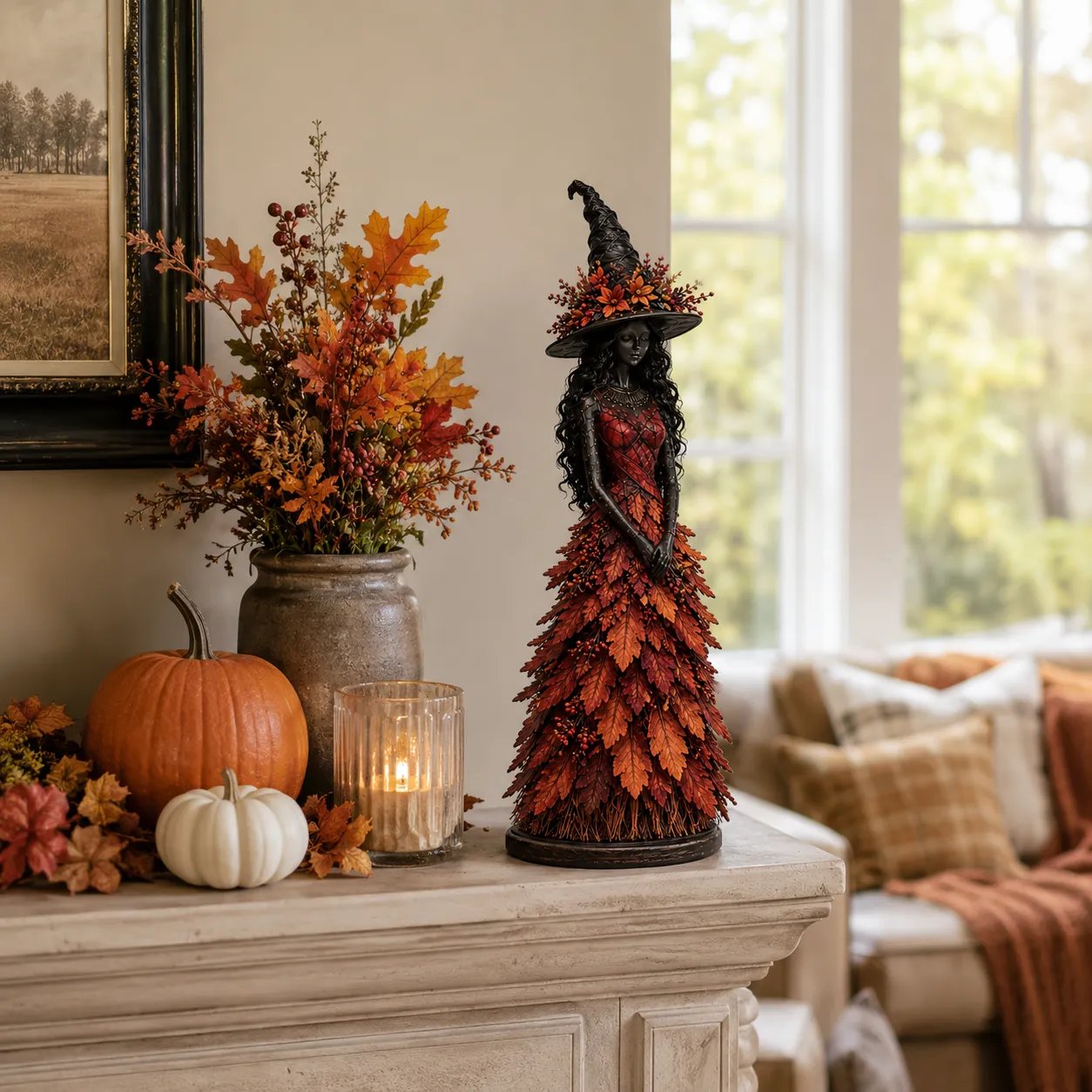 💥ULTIMO GIORNO SCONTO DEL 50% - 🧙 Statuetta Strega Autunno Incantato (📦Acquista 3, spedizione gratuita)