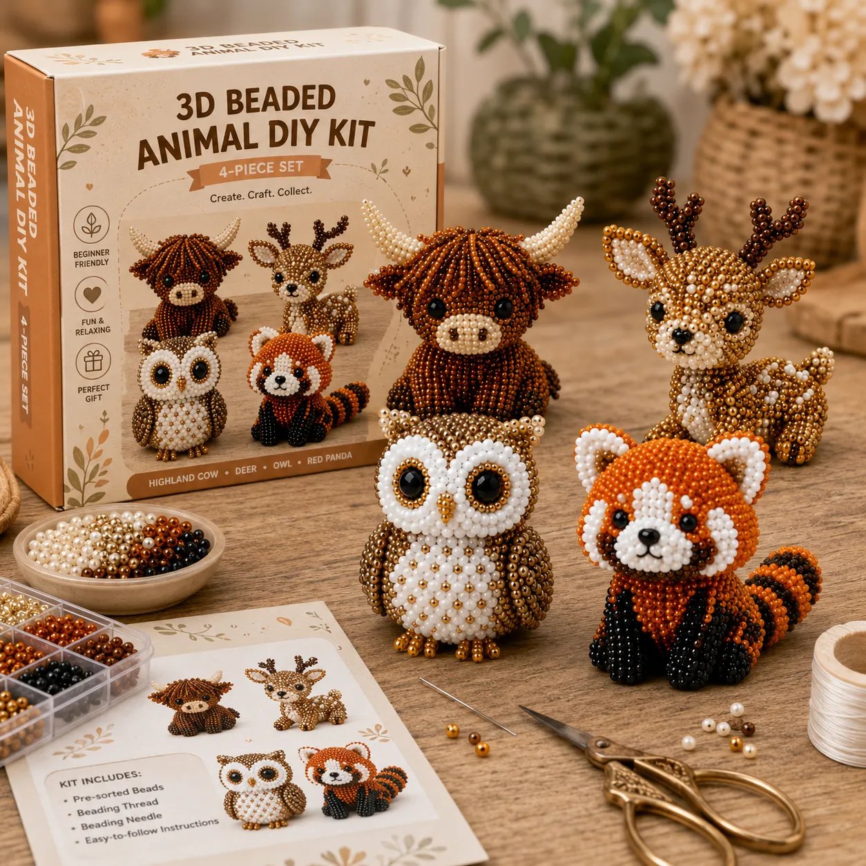 🐦Il tuo nuovo hobby preferito è arrivato! -- Kit fai da te per creare piccoli animali 3D con perline