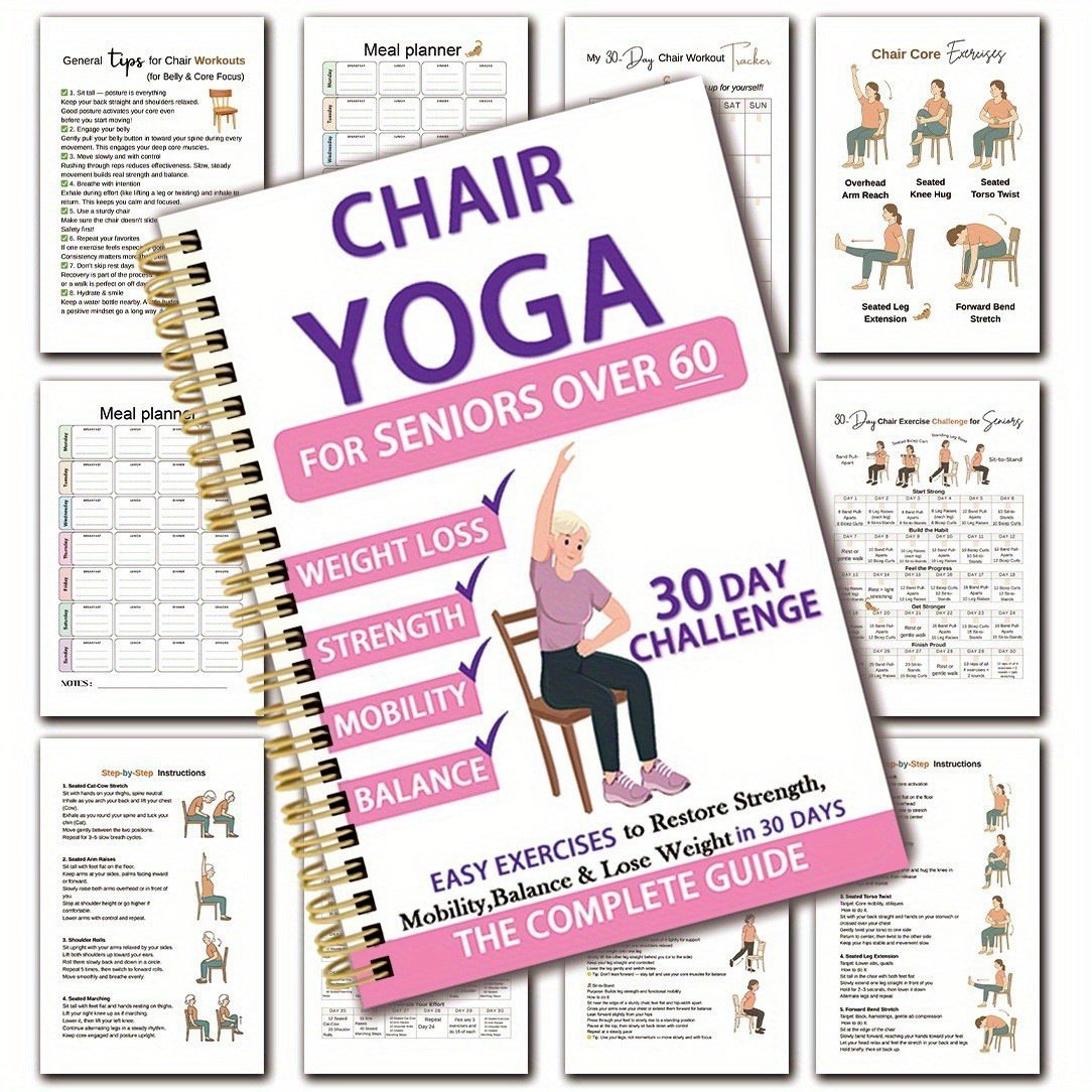 La guida completa allo yoga sulla sedia per persone over 60: oltre 40 esercizi semplici e a bassa resistenza per recuperare forza, mobilità, equilibrio e perdere peso.