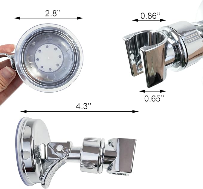 Supporto per soffione doccia regolabile – Supporto per soffione doccia rimovibile con ventosa – Supporto per soffione doccia senza foratura