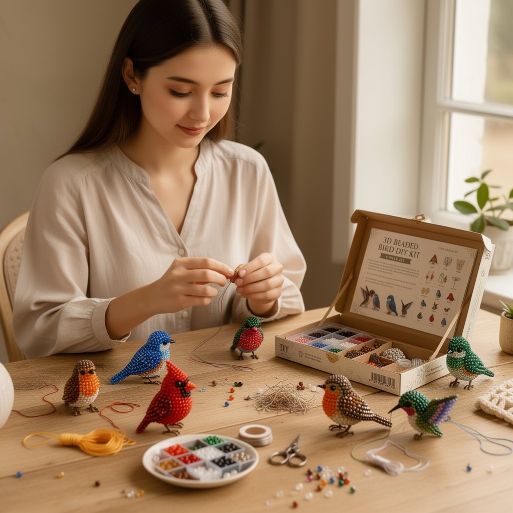 🐦Il tuo nuovo hobby preferito è arrivato! -- Kit fai da te per creare piccoli animali 3D con perline