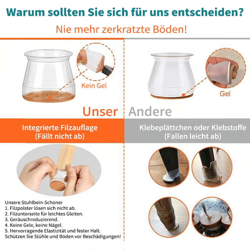 ✨ Protezioni universali in gomma per gambe di sedie: adatte a tutte le forme di gambe di sedie, resistenti ai graffi e durevoli, la soluzione definitiva per proteggere i tuoi pavimenti