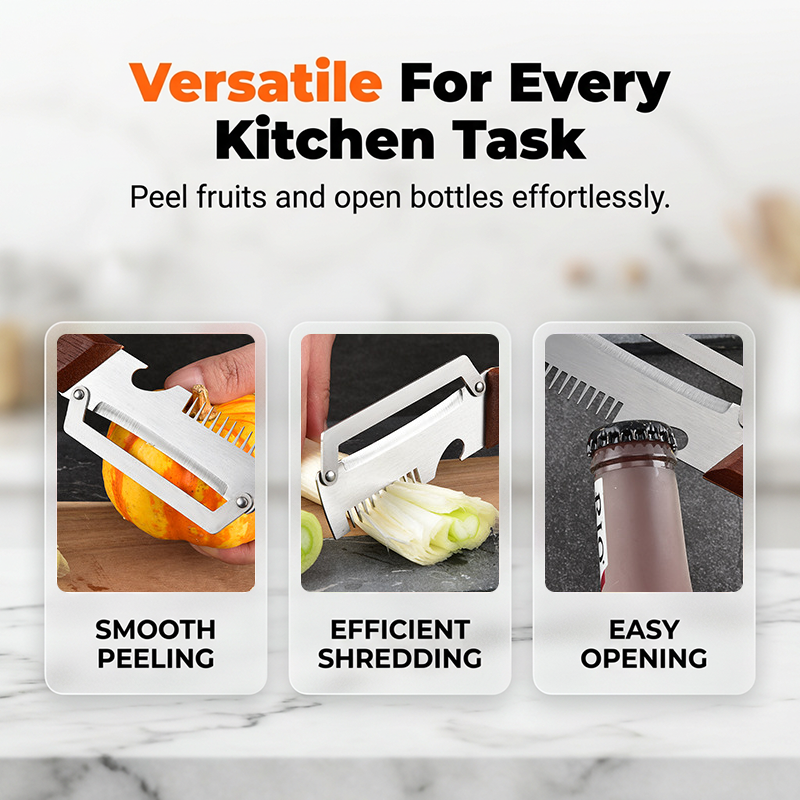 🔥ACQUISTA 2 E NE AVRAI 1 IN OMAGGIO!✨Utensile da cucina 3 in 1 per affettare e pelare il cipollotto